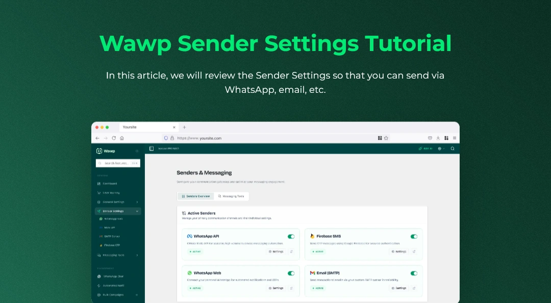 Wawp Sender Settings Tutorial