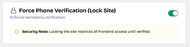 Force Phone Verification toggle