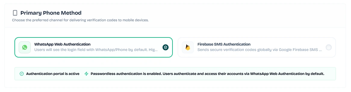 Verification Method Channel Selection