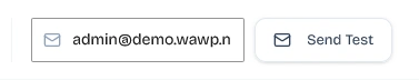 Live test email dispatcher input and button