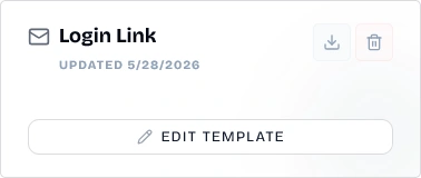 Single template card metadata and download button