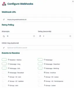 خيارات ومعاملات نافذة الويب هوك