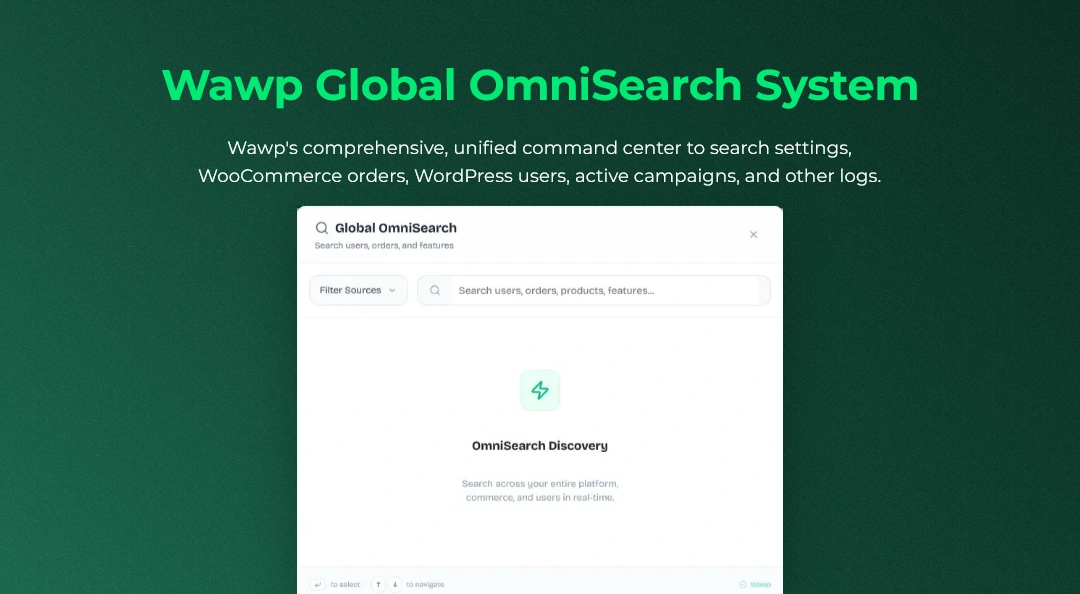 Wawp Global Omni live Search for wordpress admins