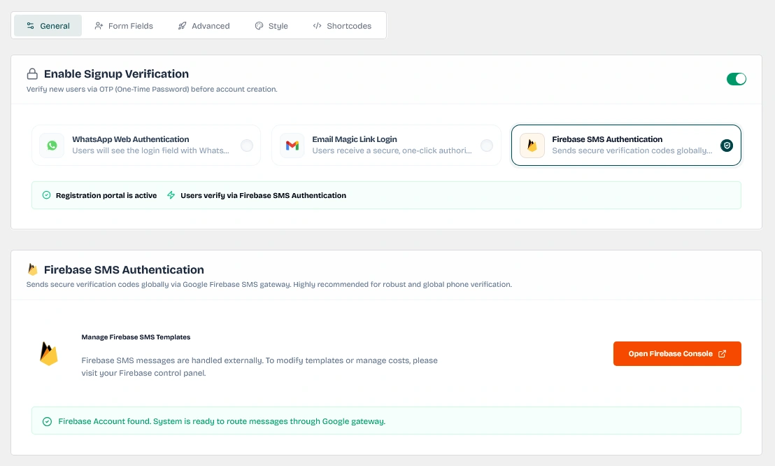 Firebase SMS Authentication Setup