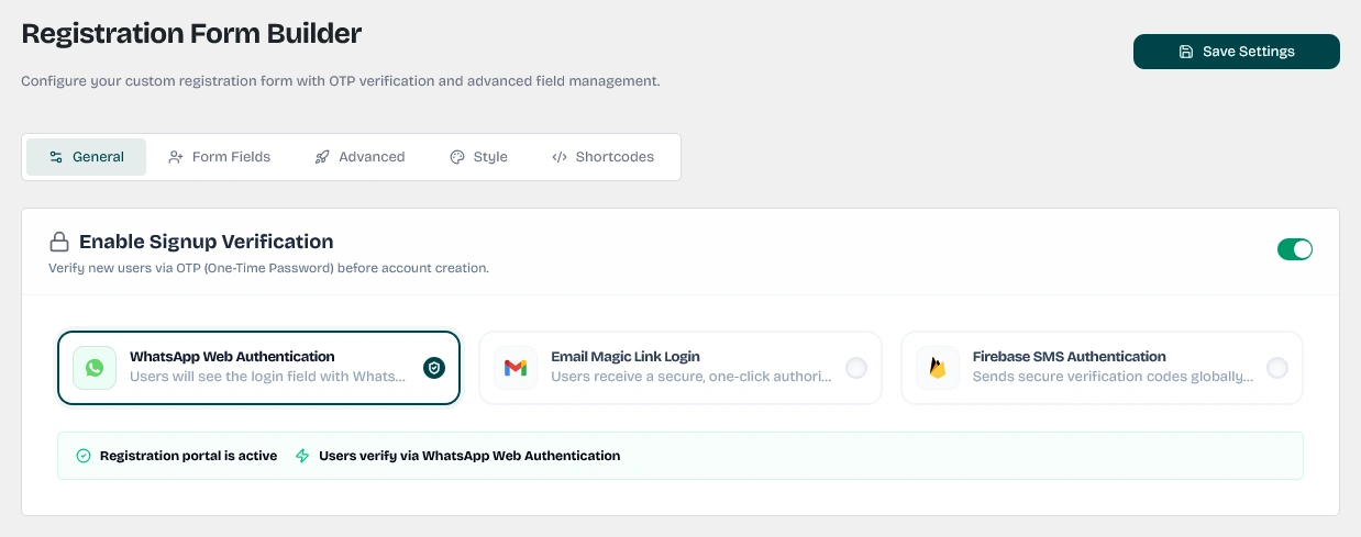 Registration Management Screen