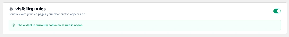 Visibility Rules Activation Toggle