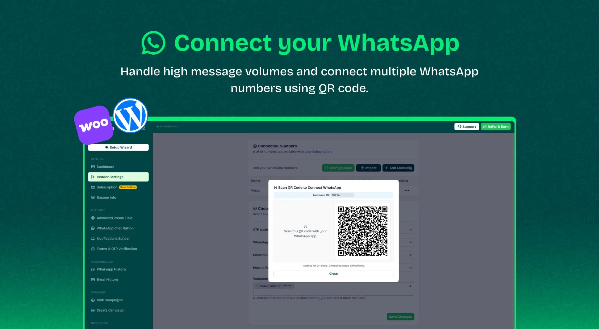 Pairing WhatsApp with WordPress Dashboard using Wawp Pro