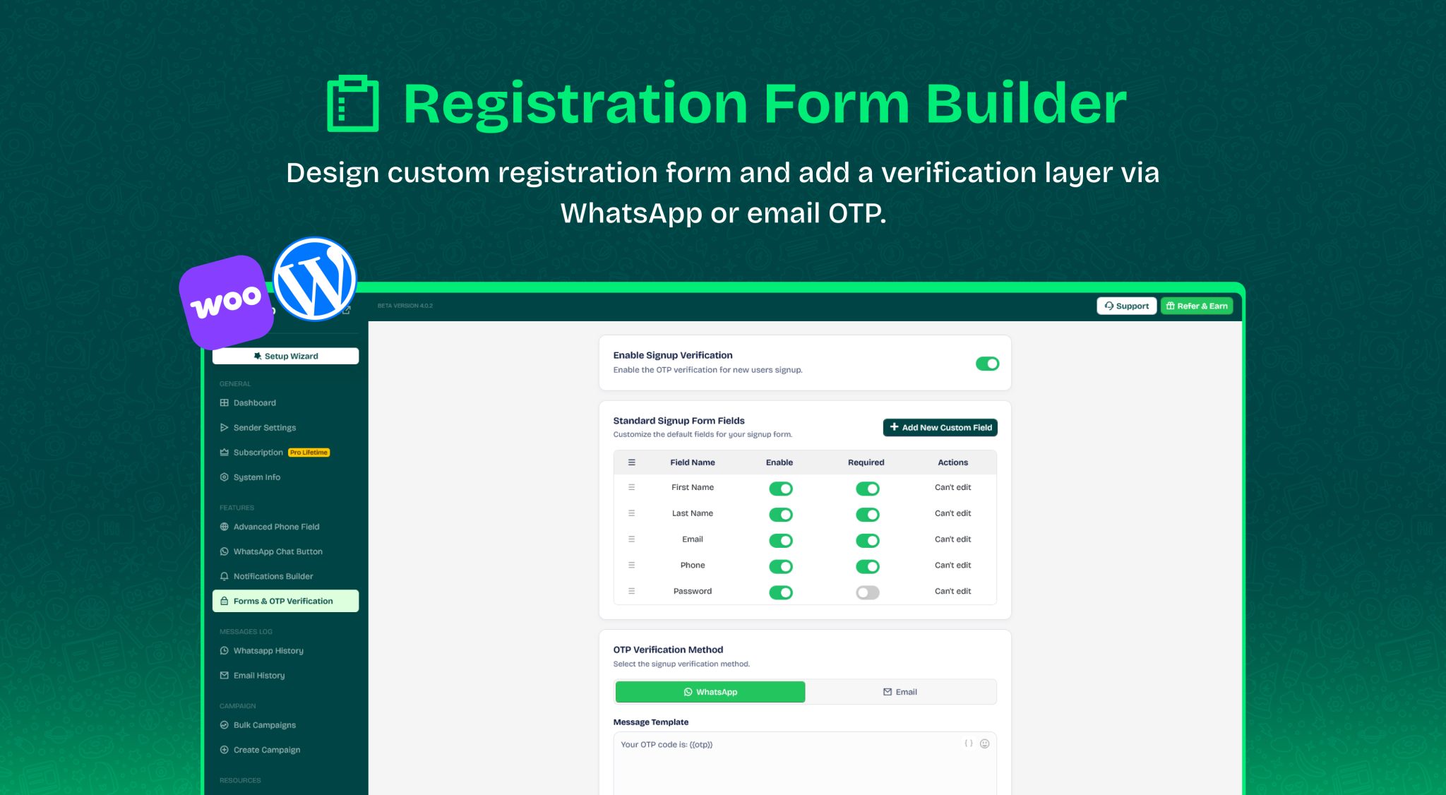 How to Steup Registration Form